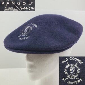 Kangol 504 Cap Hat Old Course St. Andrews Golf Newsboy Wool Embroidered Large
